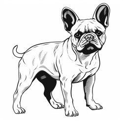 paint by number wuth a french black and white bulldog