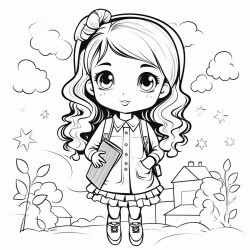 nia de un colegio con su cuaderno