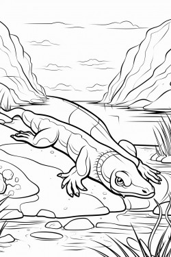 hellbender salamander in river