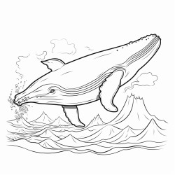 a blue whale jumping out of the water