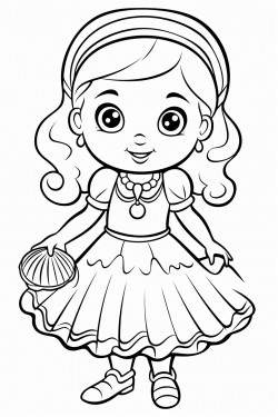 small girl with shell