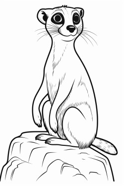 suricate sitting on a stone