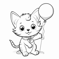 kitten with a balloon