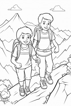 kids hiking on nature trail