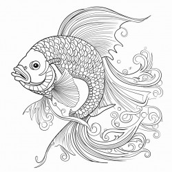 fighter fish with ornate patterns