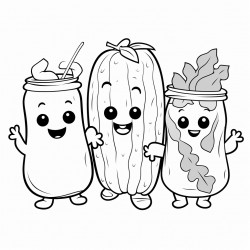 group of pickles trick or treating