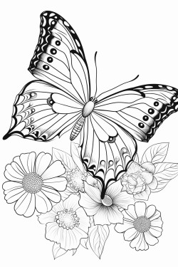 a colorful butterfly fluttering among vibrant flowers