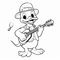 duck playing acoustic guitar