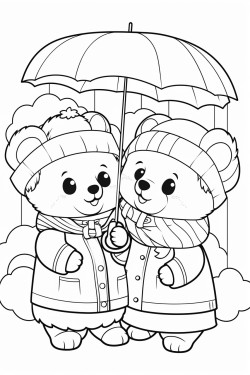 cozy bears inside a rainy day