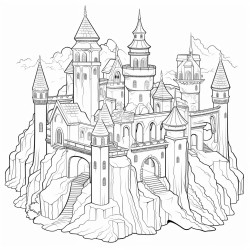 medieval castle made entirely of crystal and gems