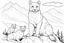 a mountain lion and his baby