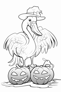 flamingo celebrating halloween