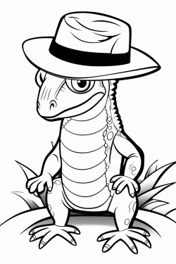 lizard wearing a hat