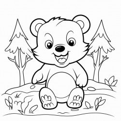 a joyful bear cub