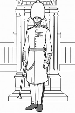 united kingdom kings guards in changing ceremony