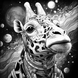 giraffe in space