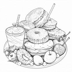 coloring pages sweet and salt snacks