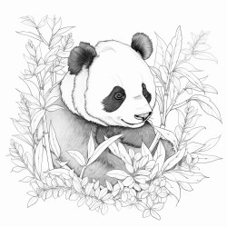 panda eats leaves