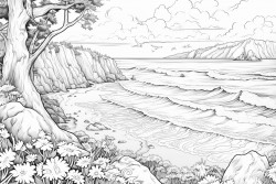 the sound of the sea the singing of birds a wild beach among the trees