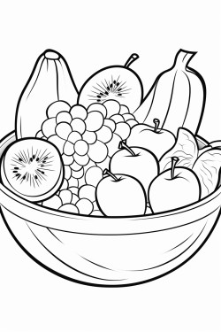 a bowl of a fruit salad consisting of slices of bananas apples kiwis and berries