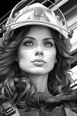 fire fighter women no shading