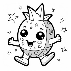 a dancing pineapple in outer space