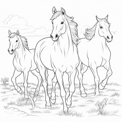 5 horse colouring pages