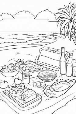 picnic at the beach with fun foods