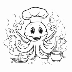 octopus cooking a meal
