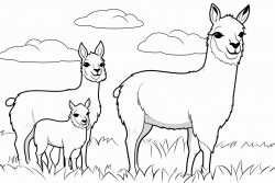 llamas eating grass