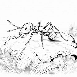 ant exploring a corner of the forest in search of food