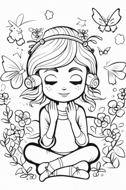 young teenage girl doing self care cartoon aesthetic