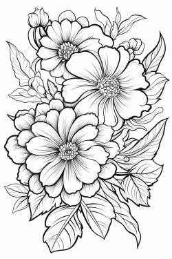 separated flowers doodle art