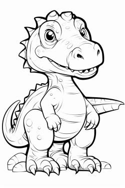 dinossaur with the first letter of it names in big size for kid colouring as well