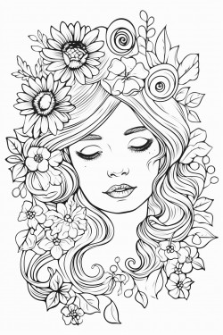 girl with flowers crown