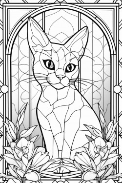 stained glass cat