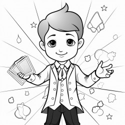 magician at picknic with cards