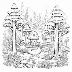whimsical forest with crystals