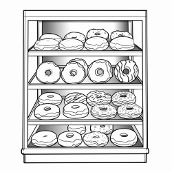 a display case filled with different kind of donuts