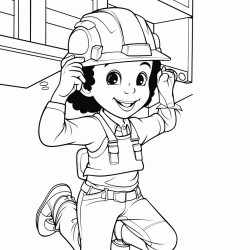 black girl electrician in a house under construction