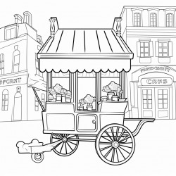 cotton candy cart in streets of paris