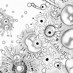 flu virus particles