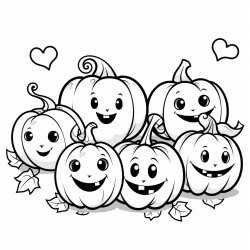 halloween themed coloring page pumpkins