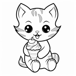 cat eating ice cream