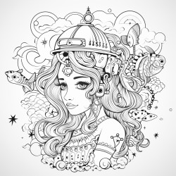 design a series of intricate and captivating coloring book illustrations