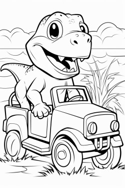 dinosaurus in trucks