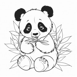 panda eating leaves