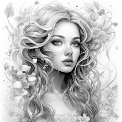 pretty girl with straight hair and crystals surrounding her