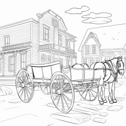 horse carriage, west and ghost towns