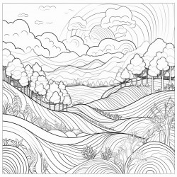 rolling hills in a magical forest